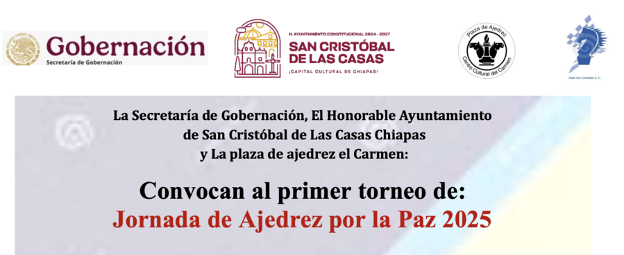 Jornada de Ajedrez por la Paz 2025 – H. Ayuntamiento de San Cristóbal ...